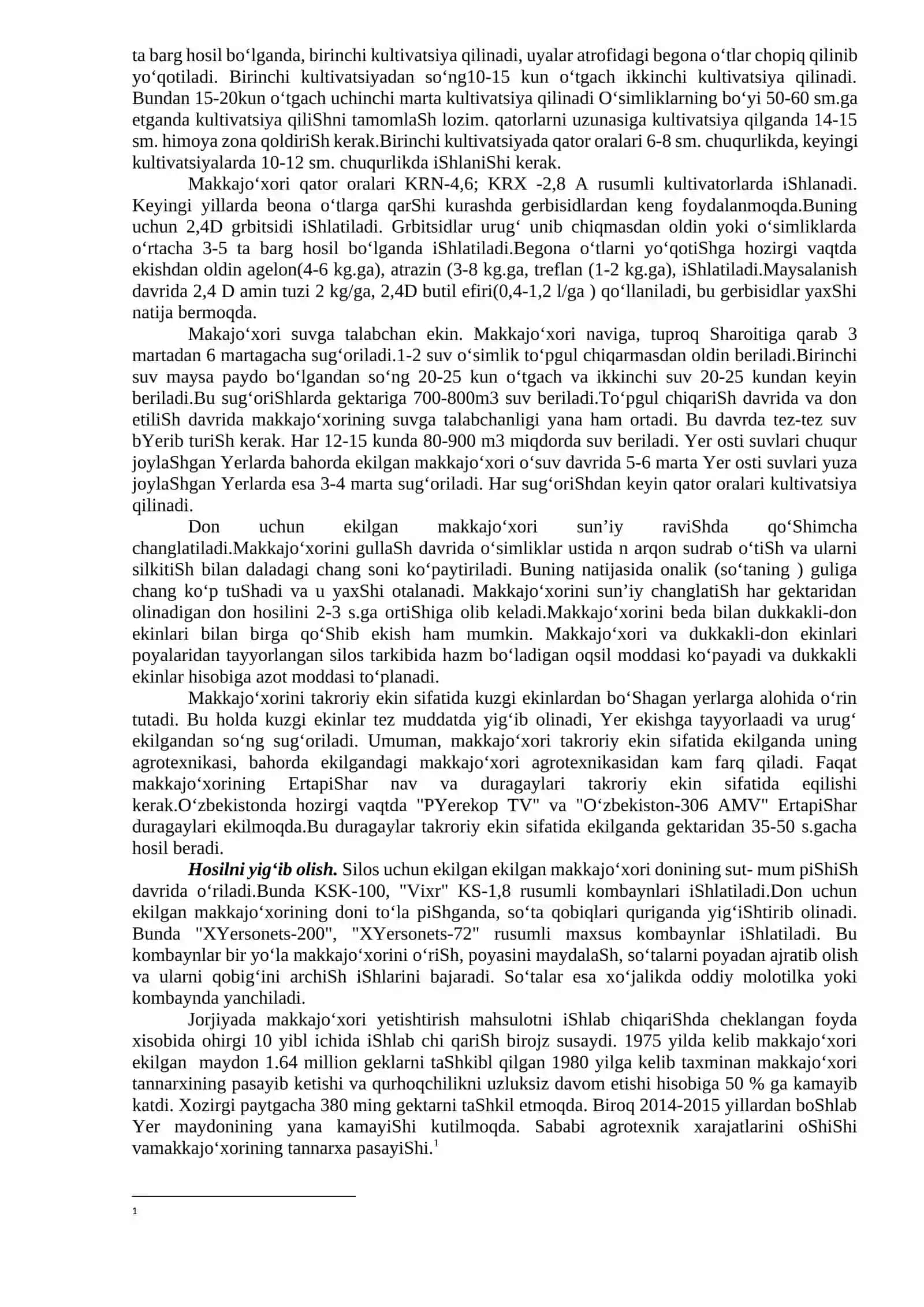 MAKKAJO’XORI VA JUXORINI DON VA SILOS UCHUN YETISHTIRISH TEXNOLOGIYASI 3