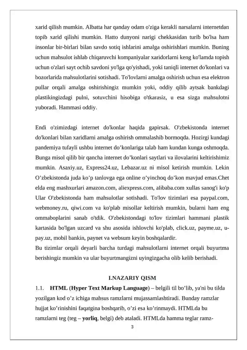 “Bolalar dunyosi” - online bozorini loyihalash 3