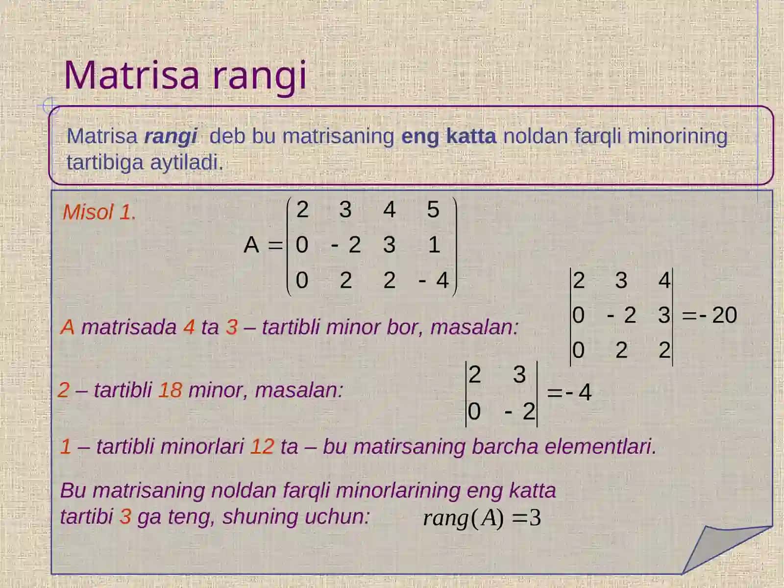 Matrisa Rangi (Matrisa rangi) 3