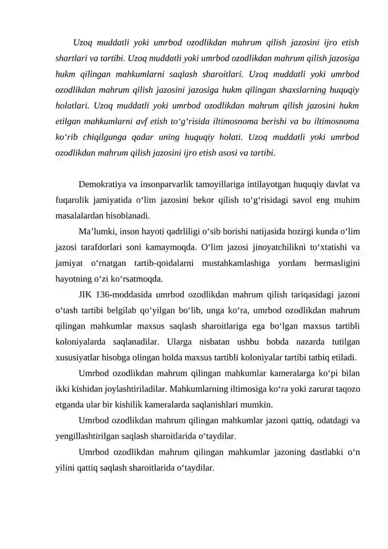 JINOYAT HUQUQI fanidan tayyorlagan MUSTAQIL ISHI 3