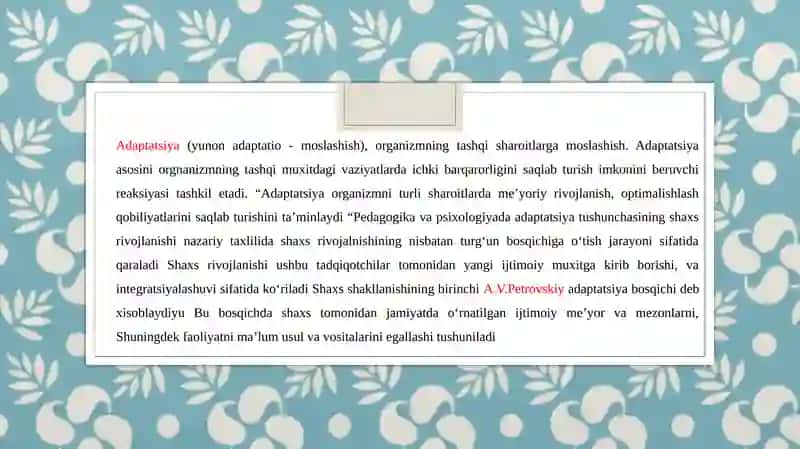 Maktabdezadaptatsiyasi va unibarta refetish yo’llari 3