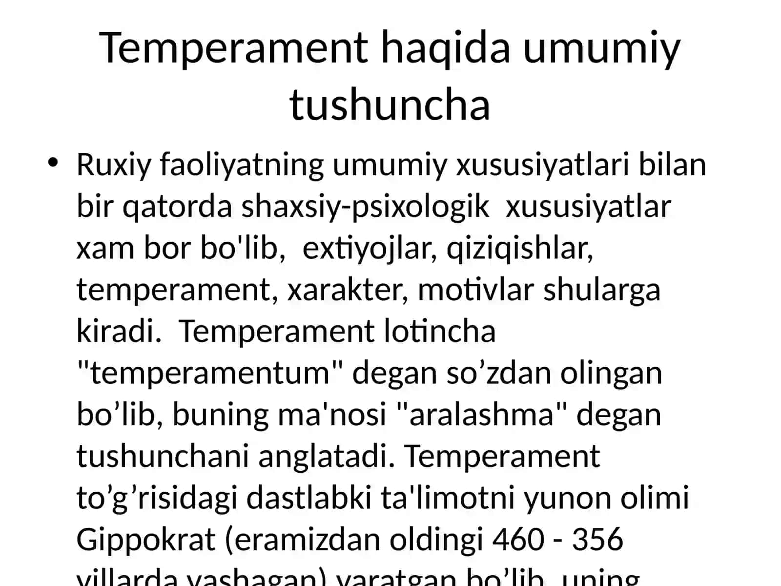 Temperament tiplari va ularning tavsifi 3
