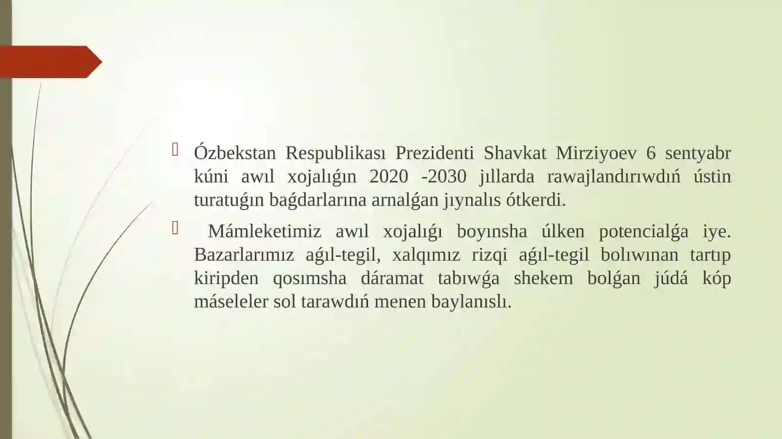 Awıl xojalıǵı hám sanaat tarawindagi ózgerisler 3