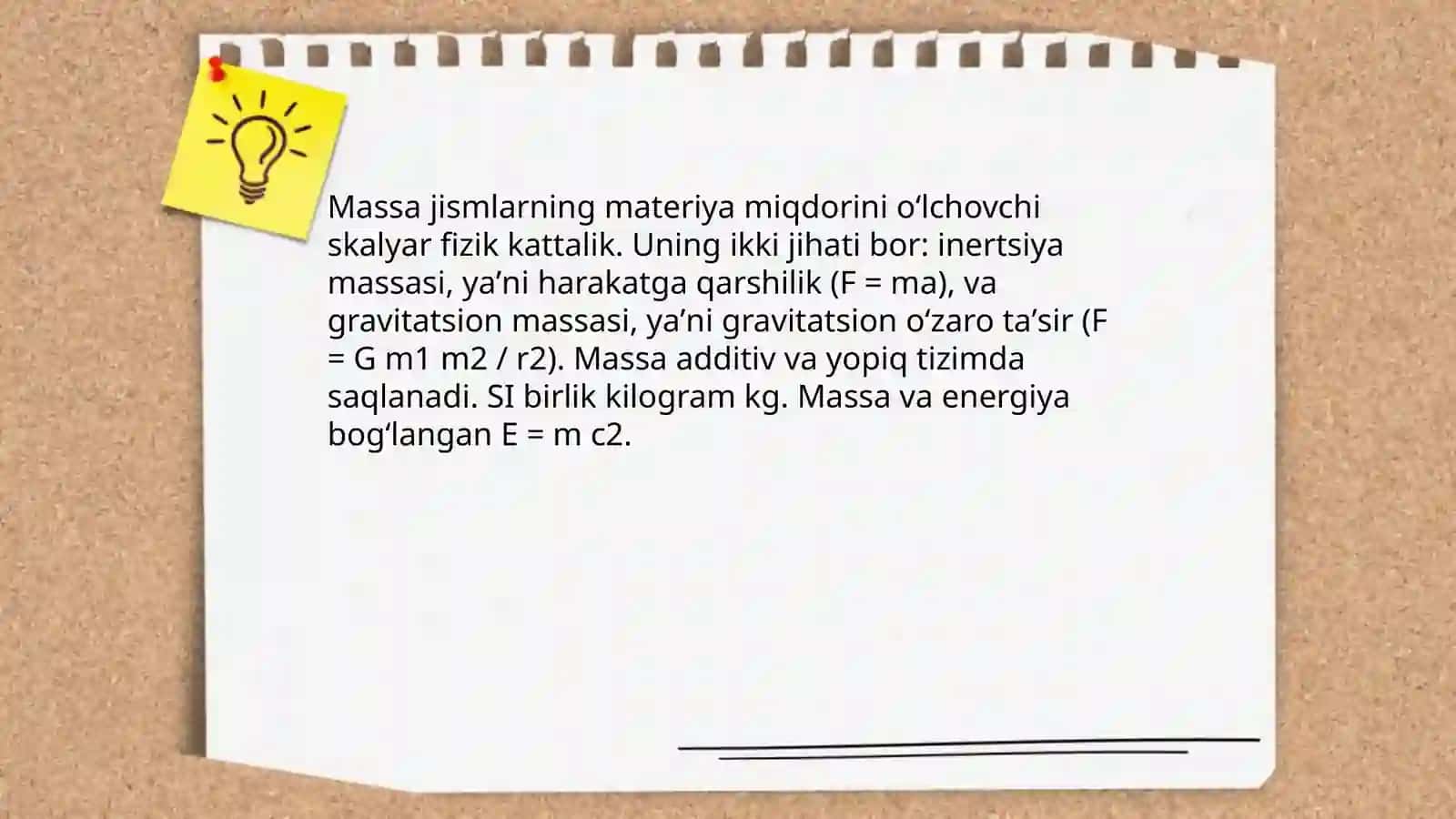 Massa va Massa birliklari 3