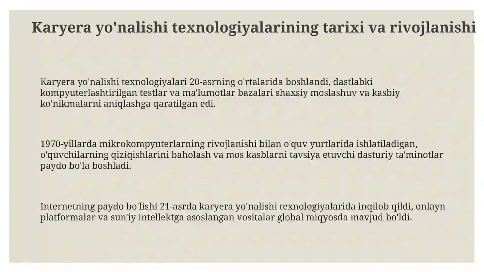 Kasb tanlashga yoʻllash texnologiyasi 3