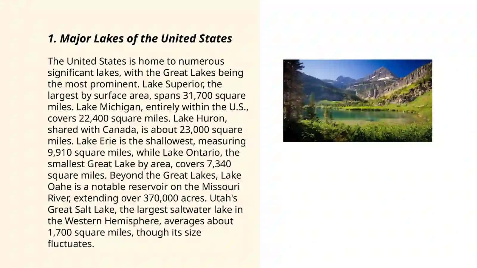 Major Lakes of the United States 3