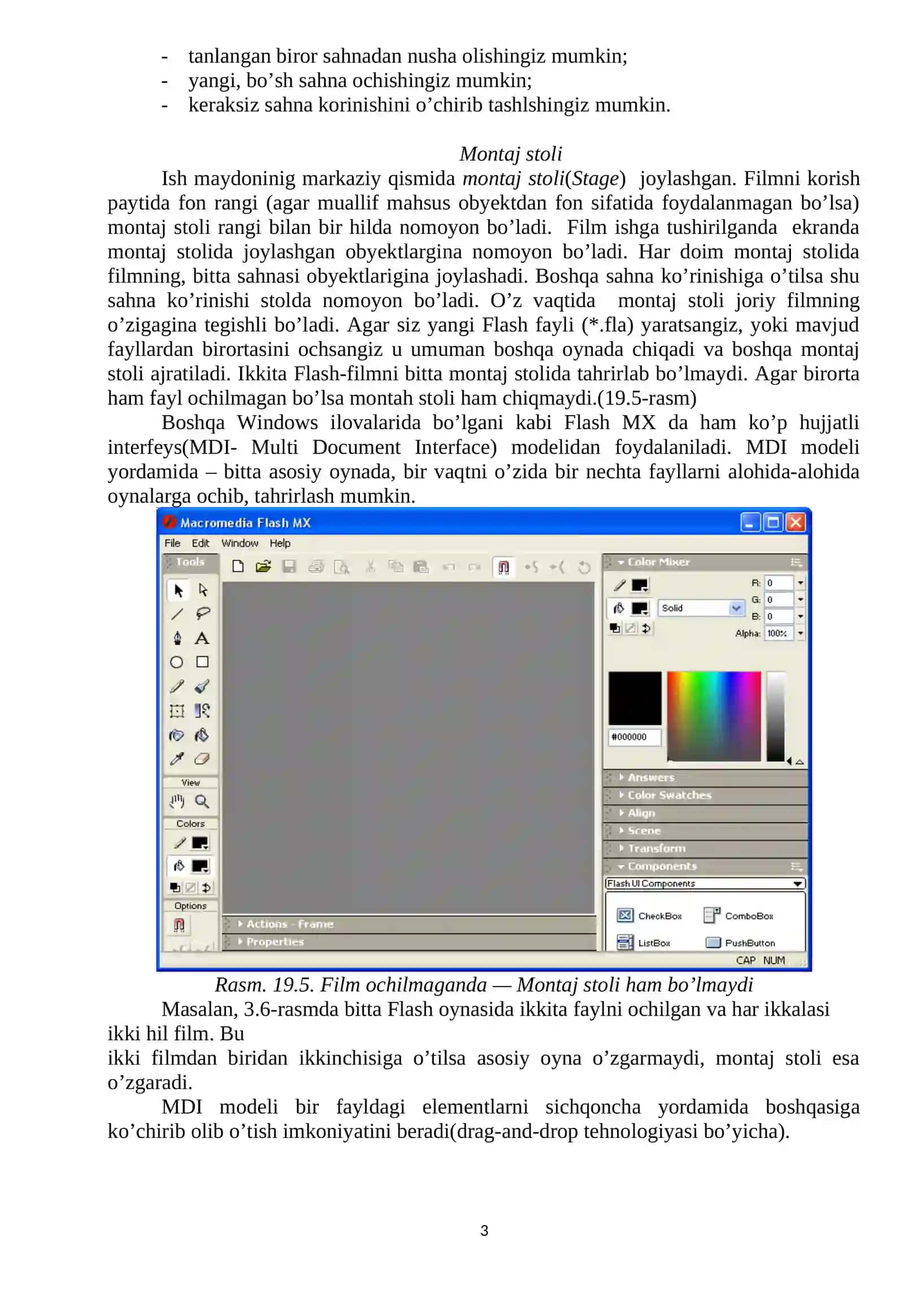 Flash MX da ishlash asoslari 3