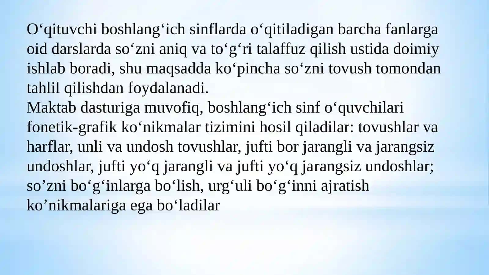 Fonetika va grafika asoslarini o’rgatish metodikasi 3