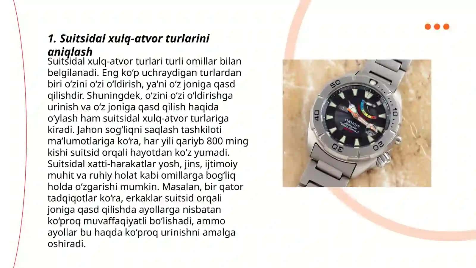 Suitsidal xulq atvorni namoyon boʻlishi 3