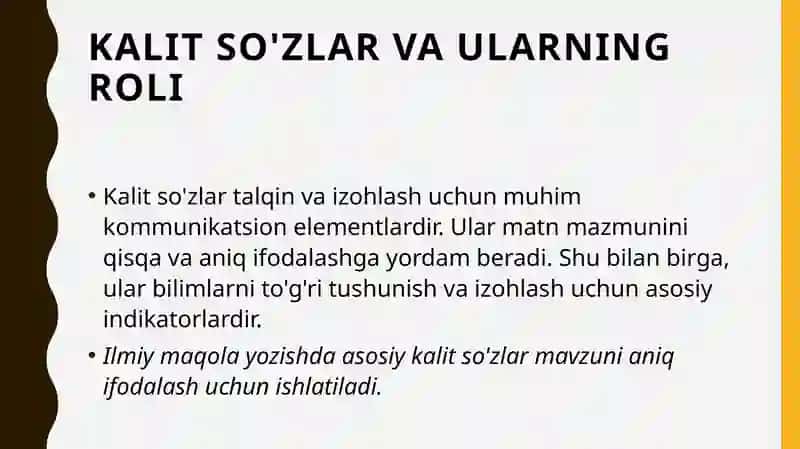 Kalit so'zlar va ularning roli 3