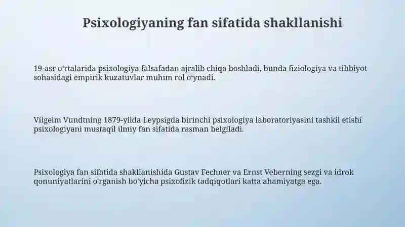 Psixologik maktablarning yuzaga kelish tarixi 3