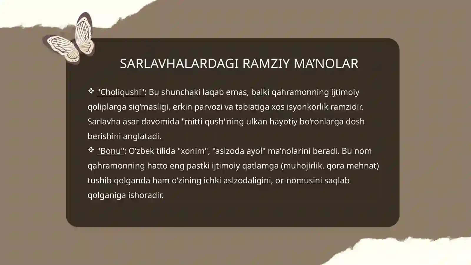 RASHOD NURI GUNTEKINNING "CHOLIQUSHI" VA IQBOL MIRZONING "BONU" ROMANLARI: AYOL IRODASINING QIYOSIY-TIPOLOGIK TAHLILI 3