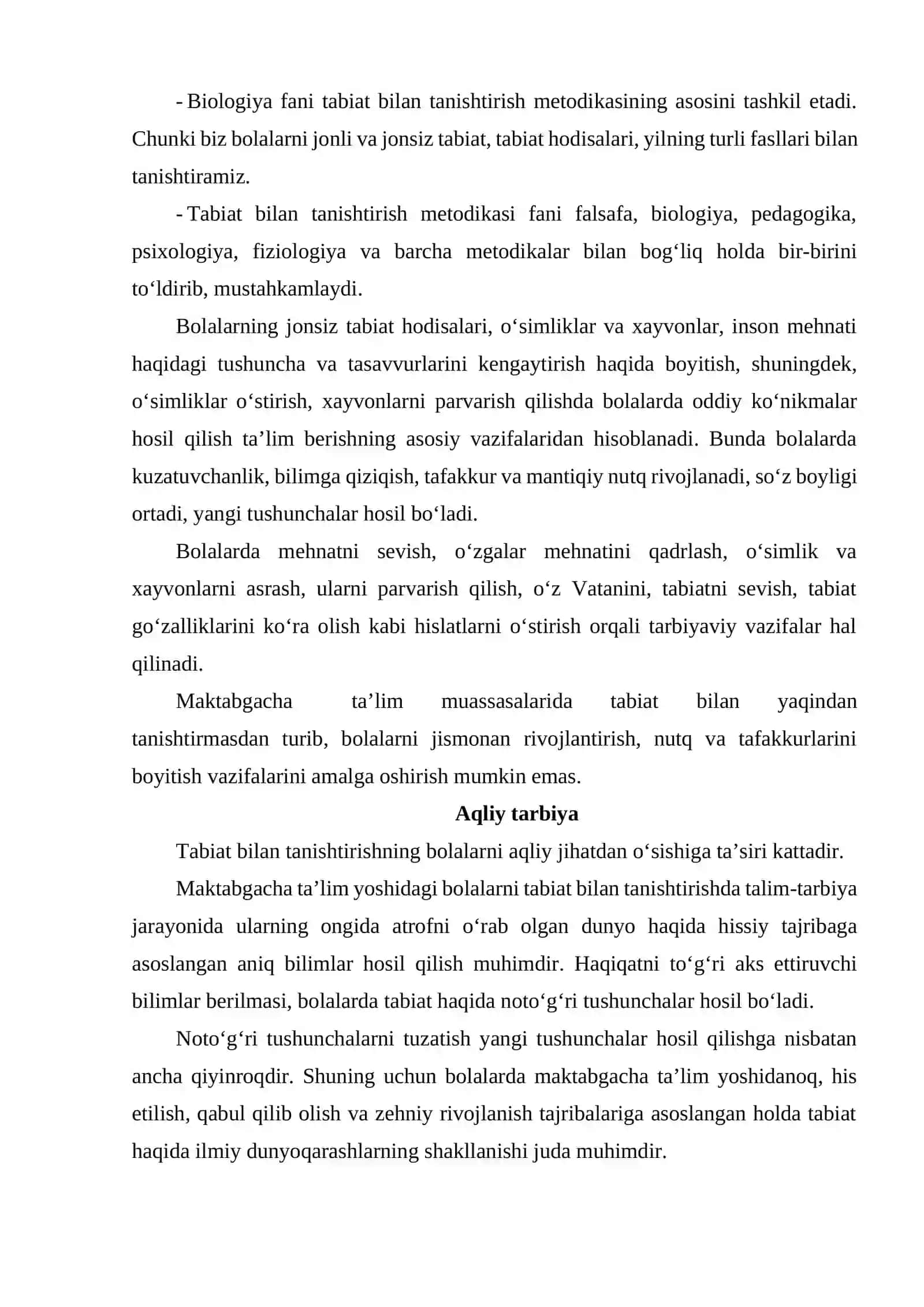 MTMda tabiat bilan tanishtirishning mazmuni 3