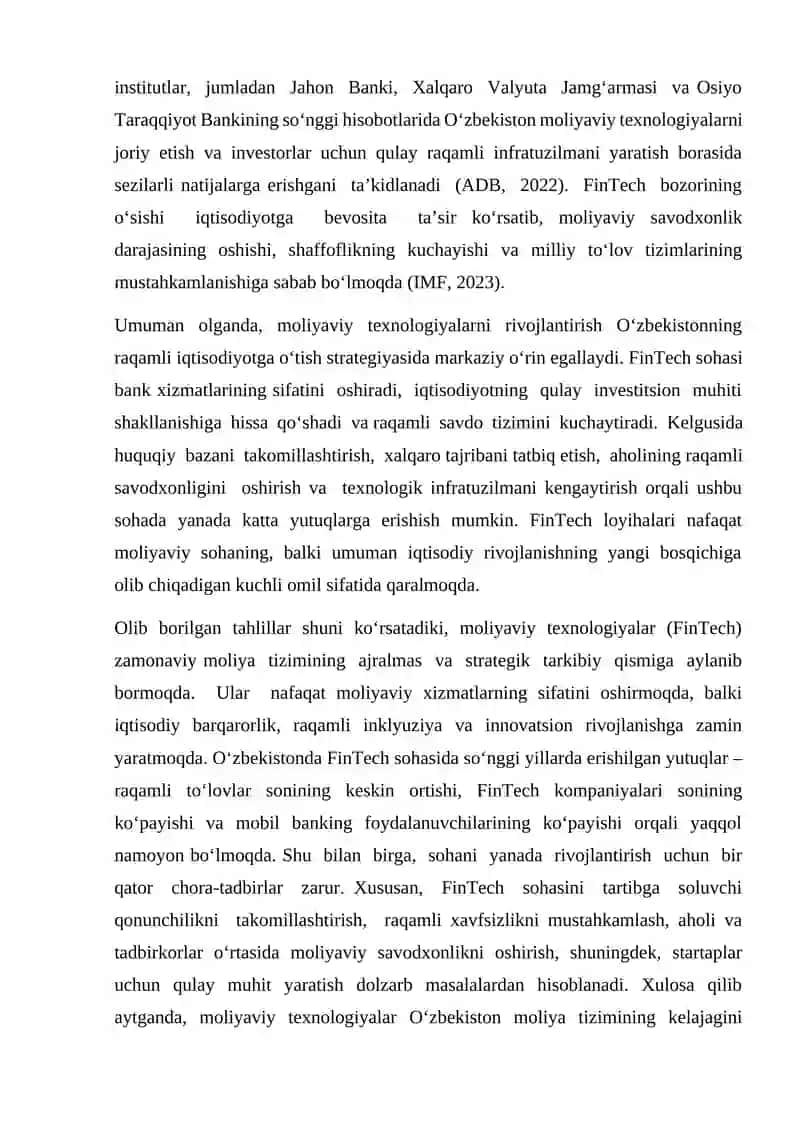 Moliyaviy texnologiyalar (FinTech) loyihalari 3