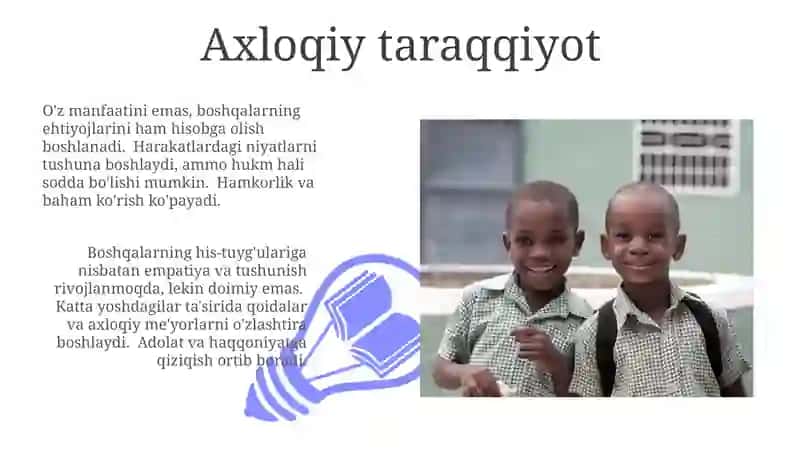 3-7yoshgacha bolalarning rivojlanishining o'ziga xos xususiyatlari 3