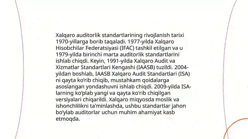 Xalqaro audit standartlarini ishlab chiqish va tatbiq etish jarayoni 3