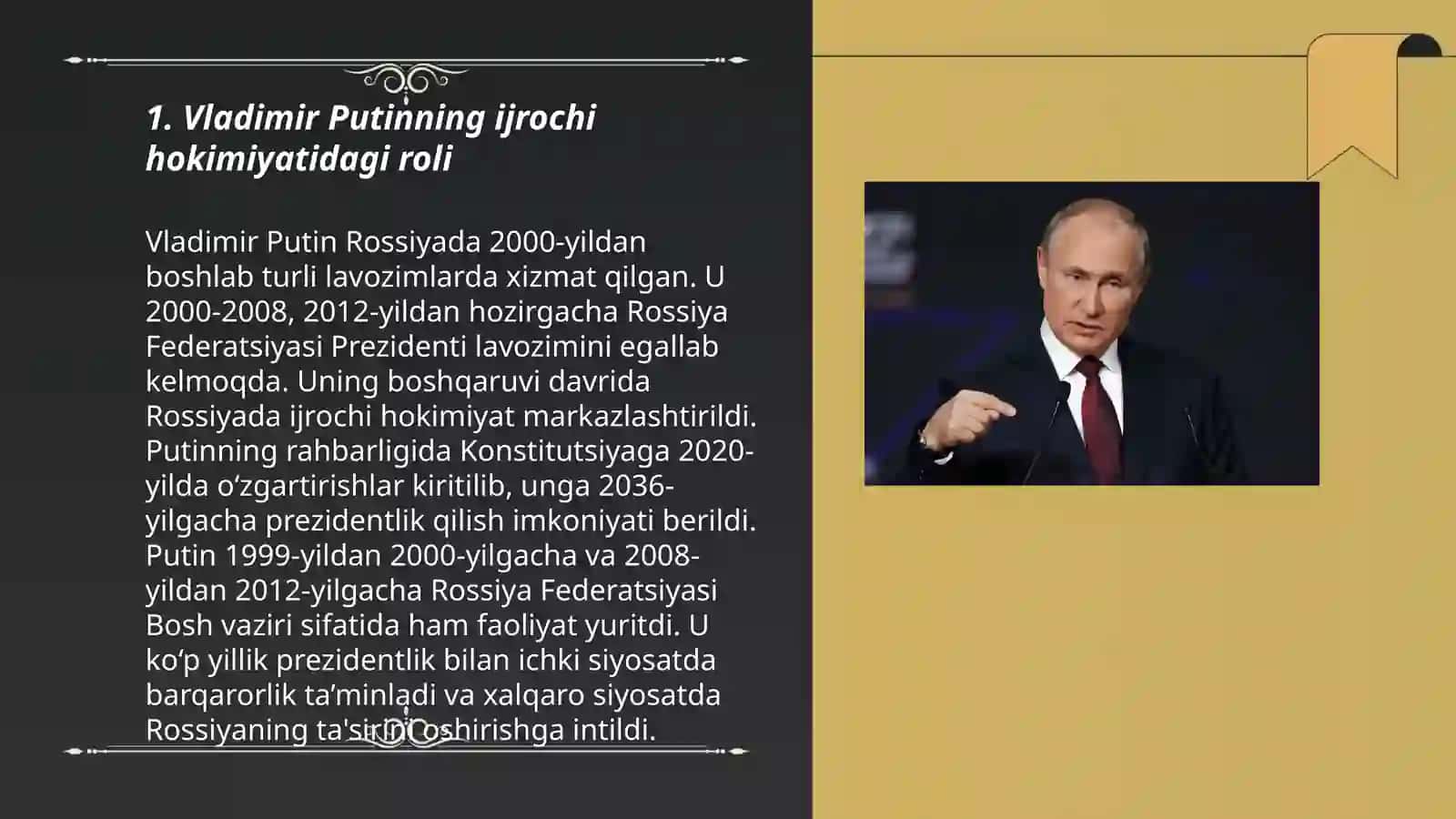 Vladimir Putinning ijrochi hokimiyatidagi roli 3