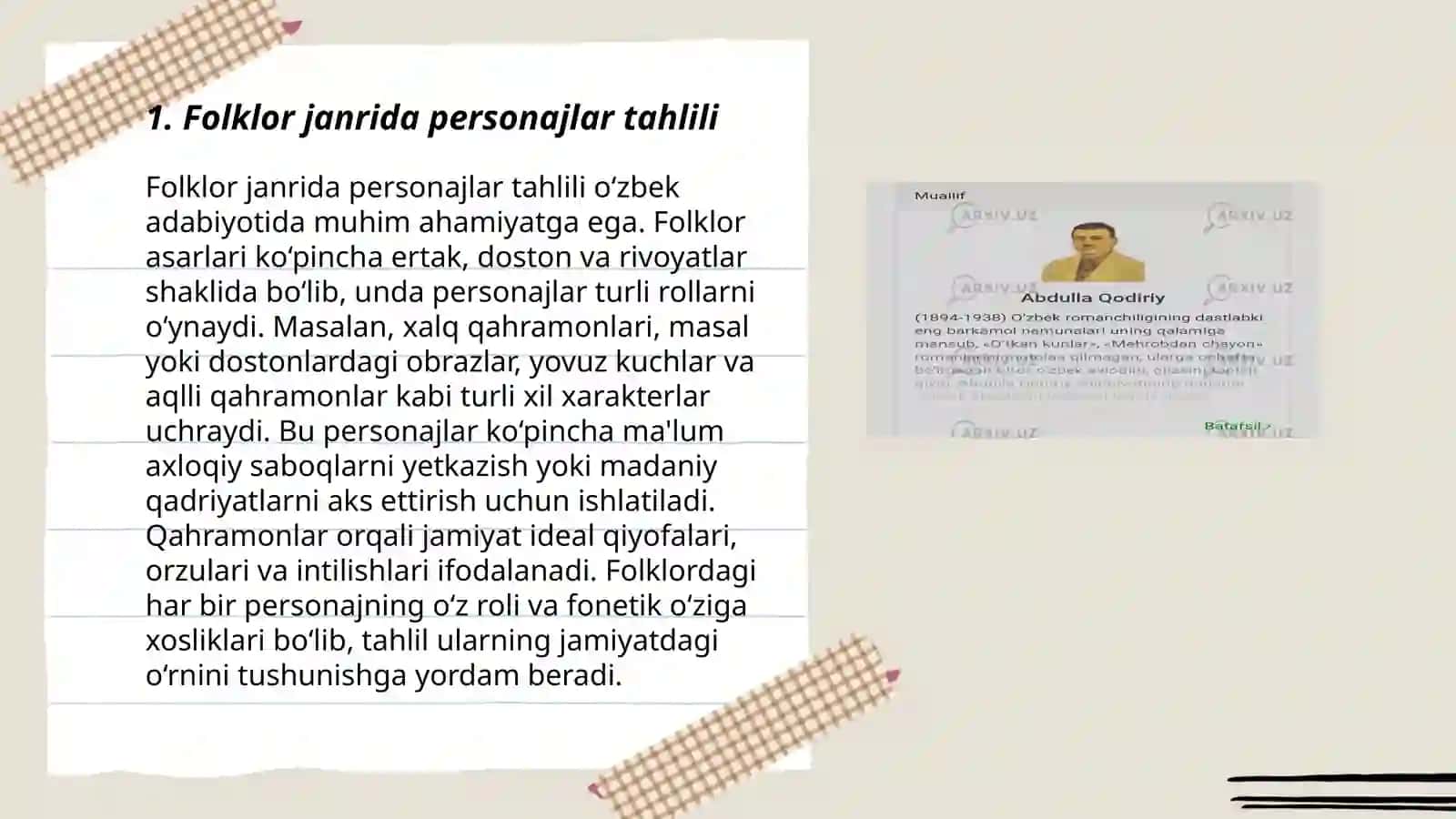 Folklor janrdagi asar tahlili 3