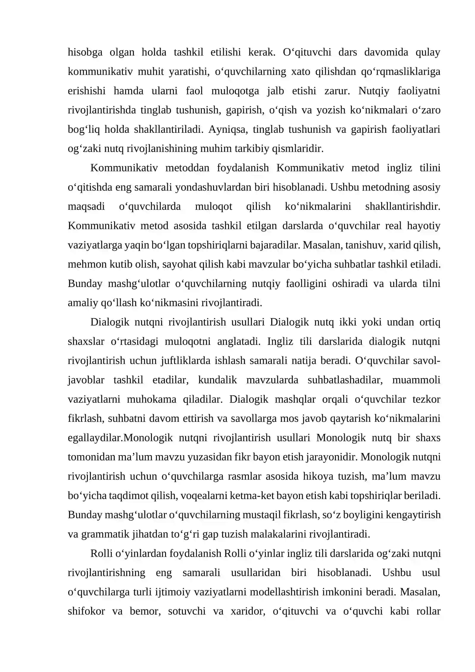 INGLIZ TILI DARSLARIDA OG‘ZAKI NUTQNI RIVOJLANTIRISH USULLARI 3