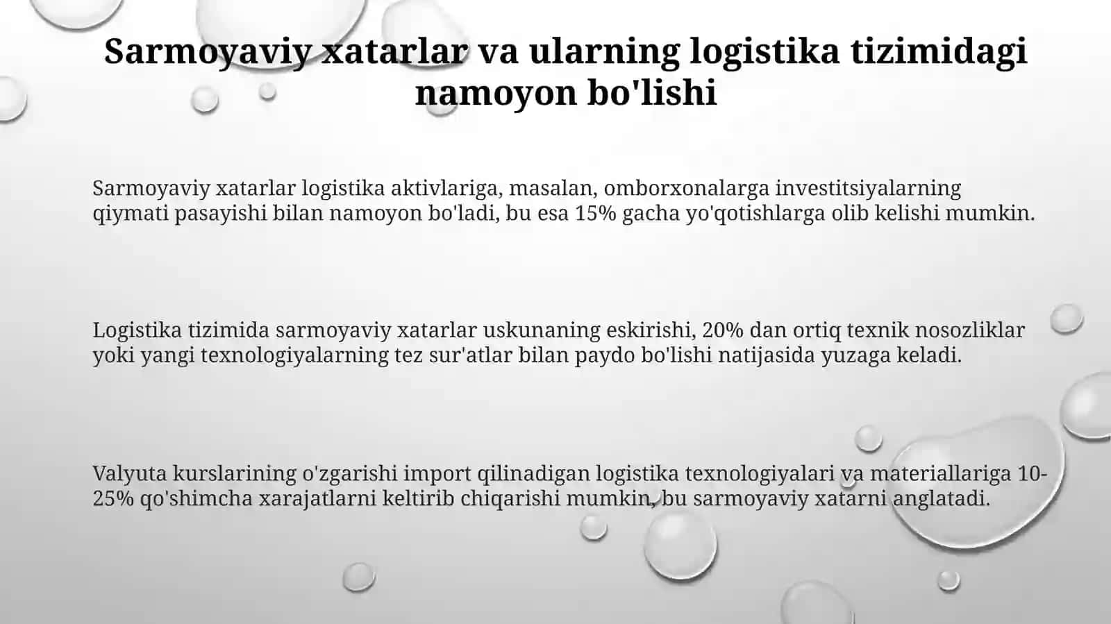 Logistikatizimidainvestitsiyarisklarivaularnipasaytirishyo'llari 3