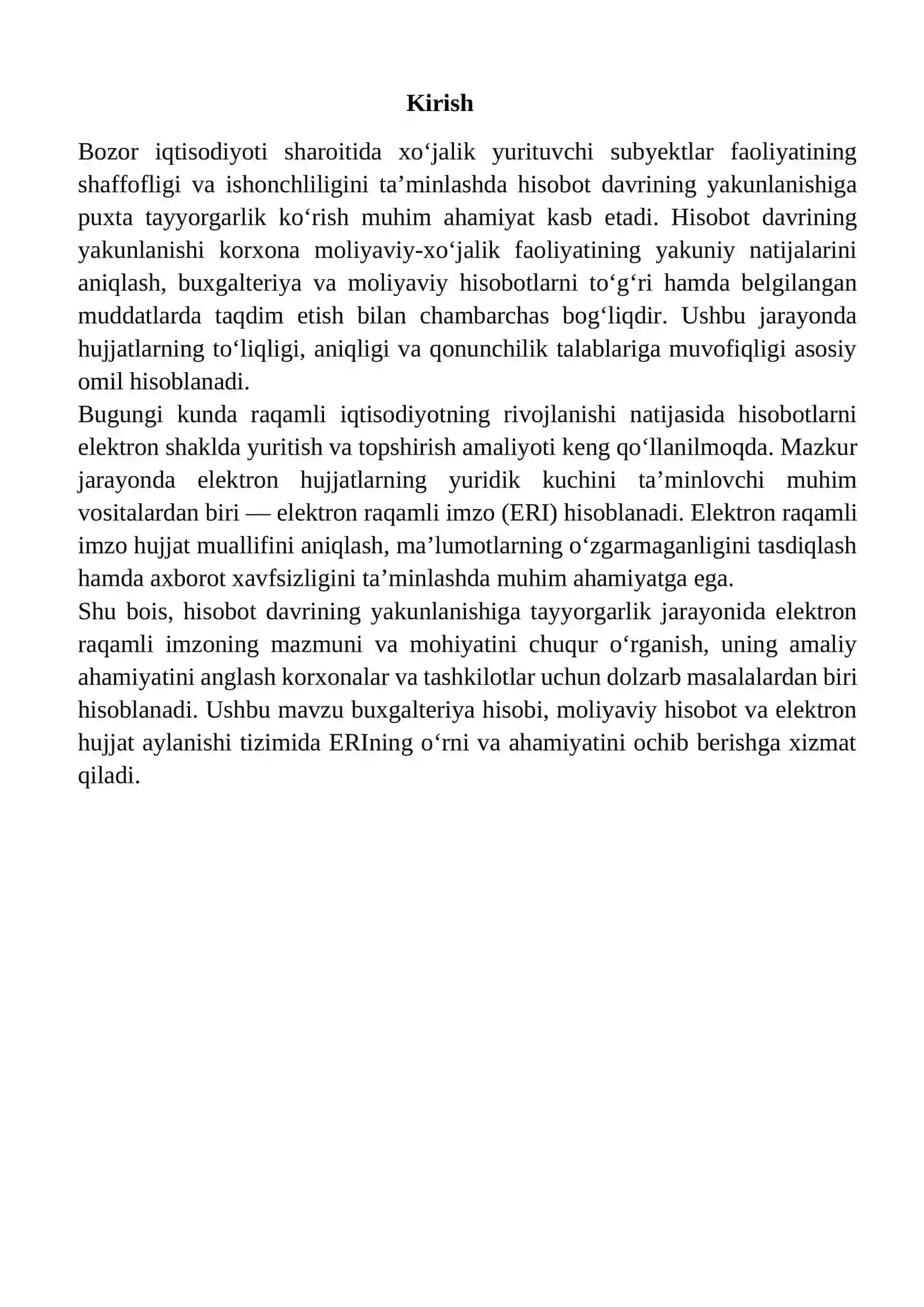 Hisobot davrining yakunlanishiga tayyorgarlik. Elektron raqamli imzoning mazmuni va mohiyati 3