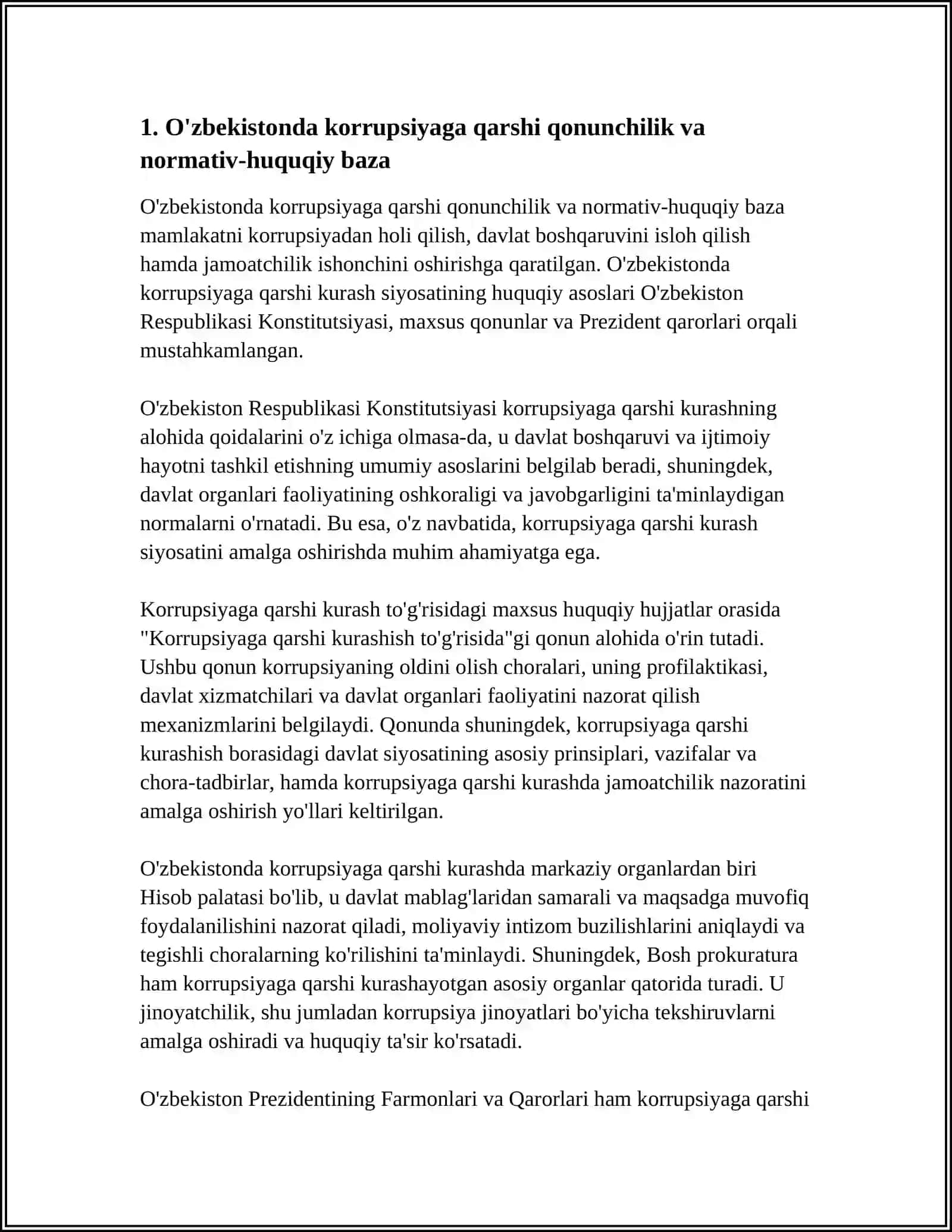 ÖZBEKISTONDA KORRUPSIYAGA QARSHI KURASH MEXANIZMLARI 3