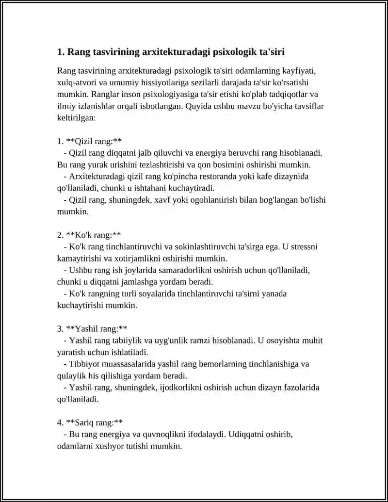 RANG TASVIRING ARXITEKTURADA MUHIM ÒRNI QANDAY 3