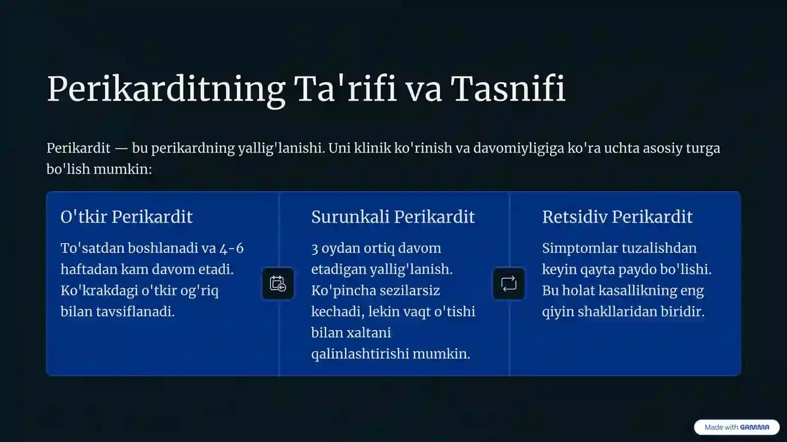 Perikarditlar: Turlari, tashxisi va davolash strategiyalari 3