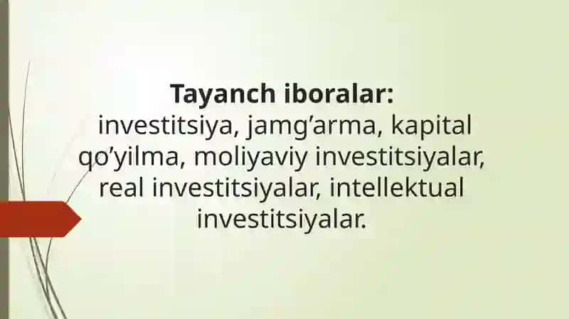 Investitsiyalarning iqtisodiy mazmuni va mohiyati 3