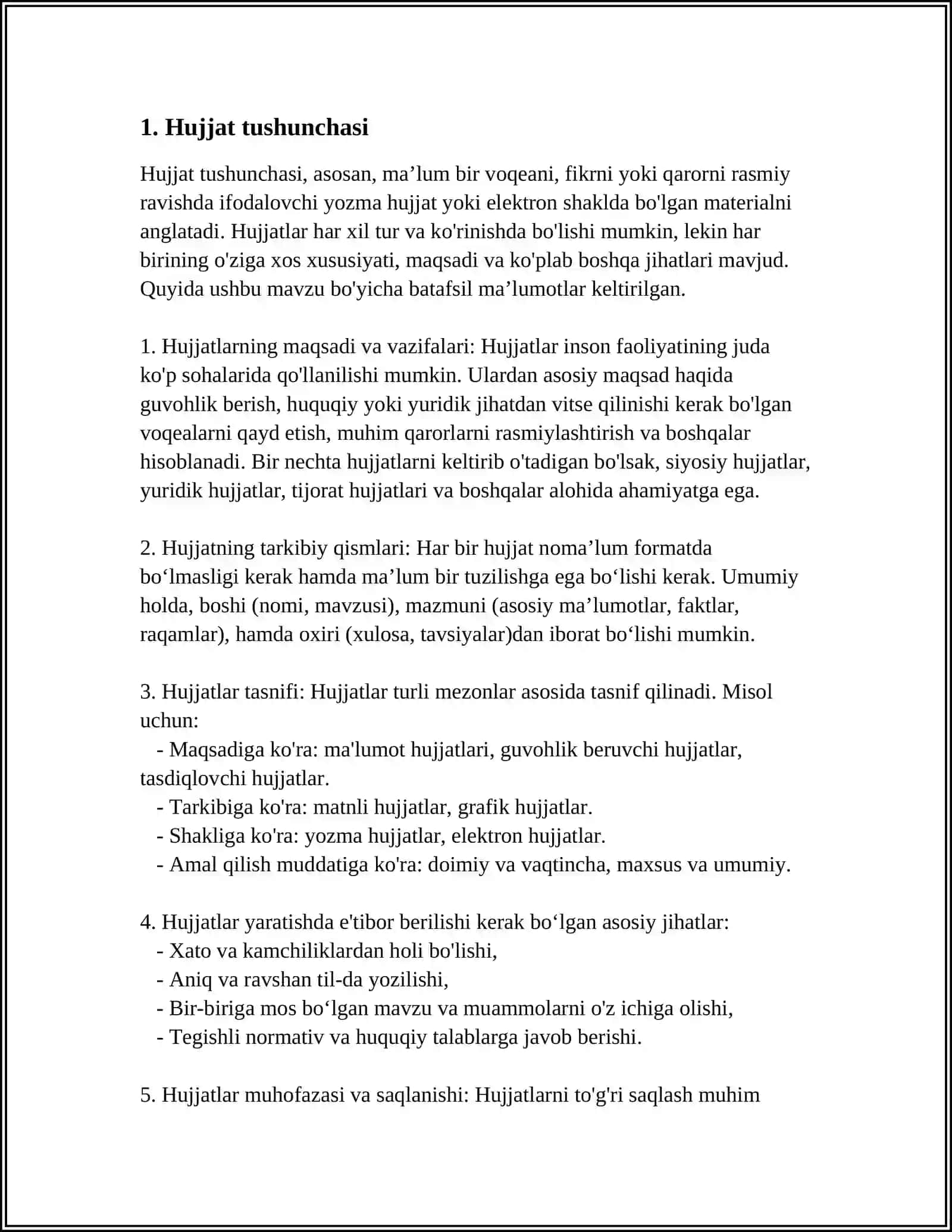 HUJJATLAR VA ULARNING TURLARI 3