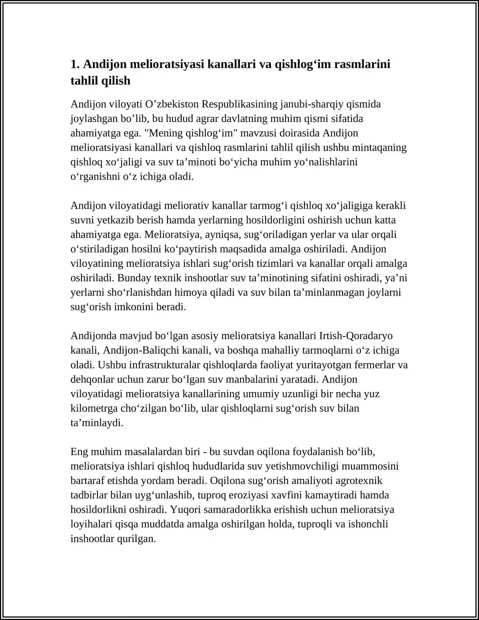 "MENING QISHLOGʻIM" MAVZUSIDA ANDIJON MELIORATSIYASI RASMLAR BILAN ISHLASH 3
