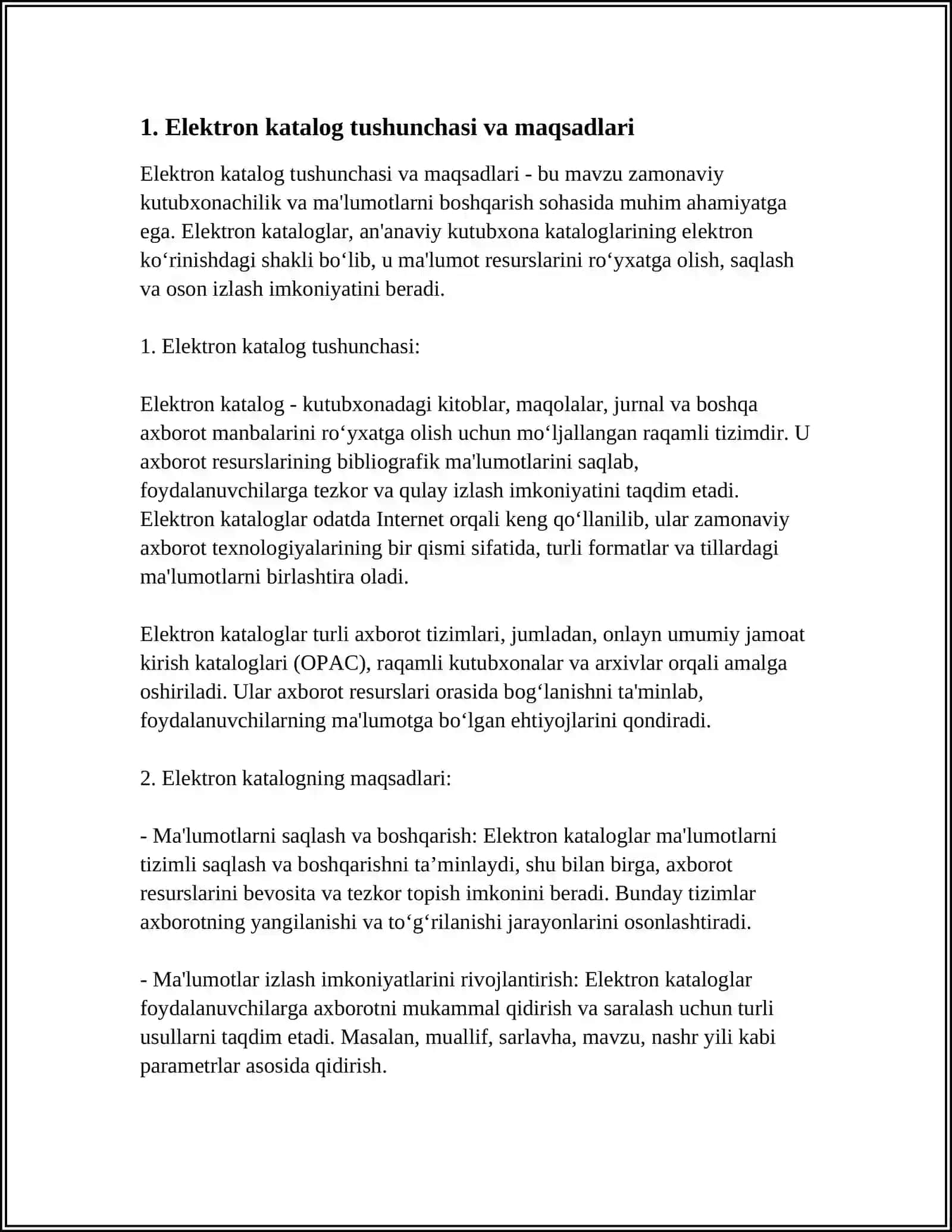 ELEKTRON KATALOG YARATISH VA UNDAN FOYDALANISH 3