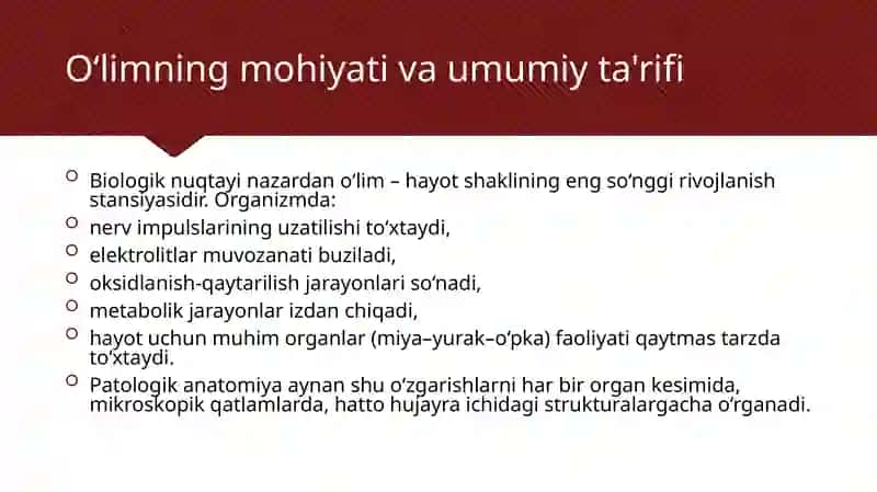 O'lim haqida tushunchalar 3