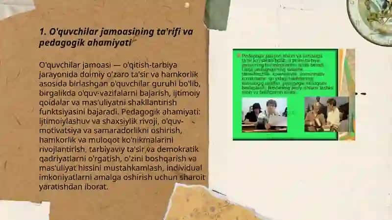 O'quvchilar jamoasi yaxlit pedagogik jarayonning asosiy shakli 3