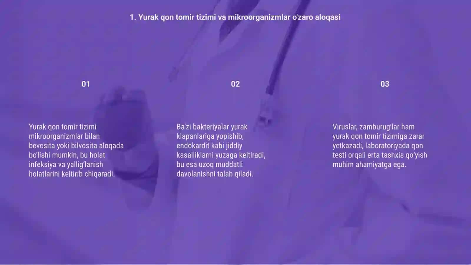 Yurak qon tomir sistemasiga tasir qiluvchi mikroorganizmlar patogenezi, labaratorya tashxisi 3