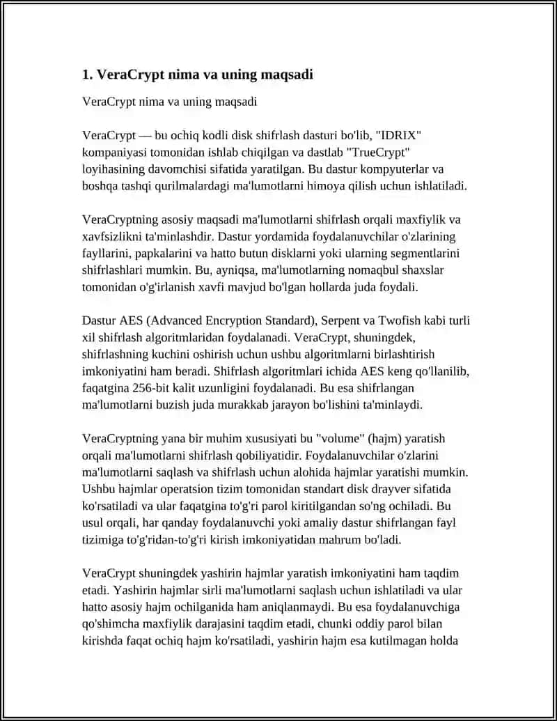VERACRYPT DASTURIY VOSITASI YORDAMIDA MA'LUMOTLARNI HIMOYALASH 3