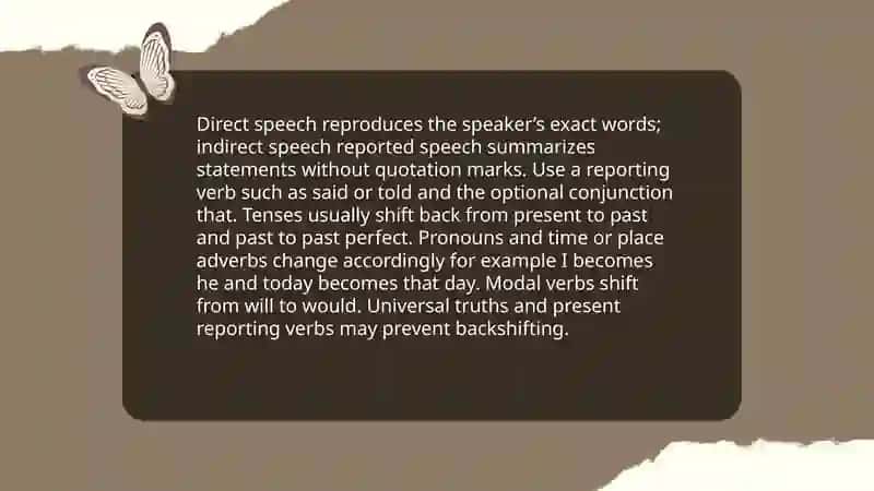 Direct vs indirect speech 3