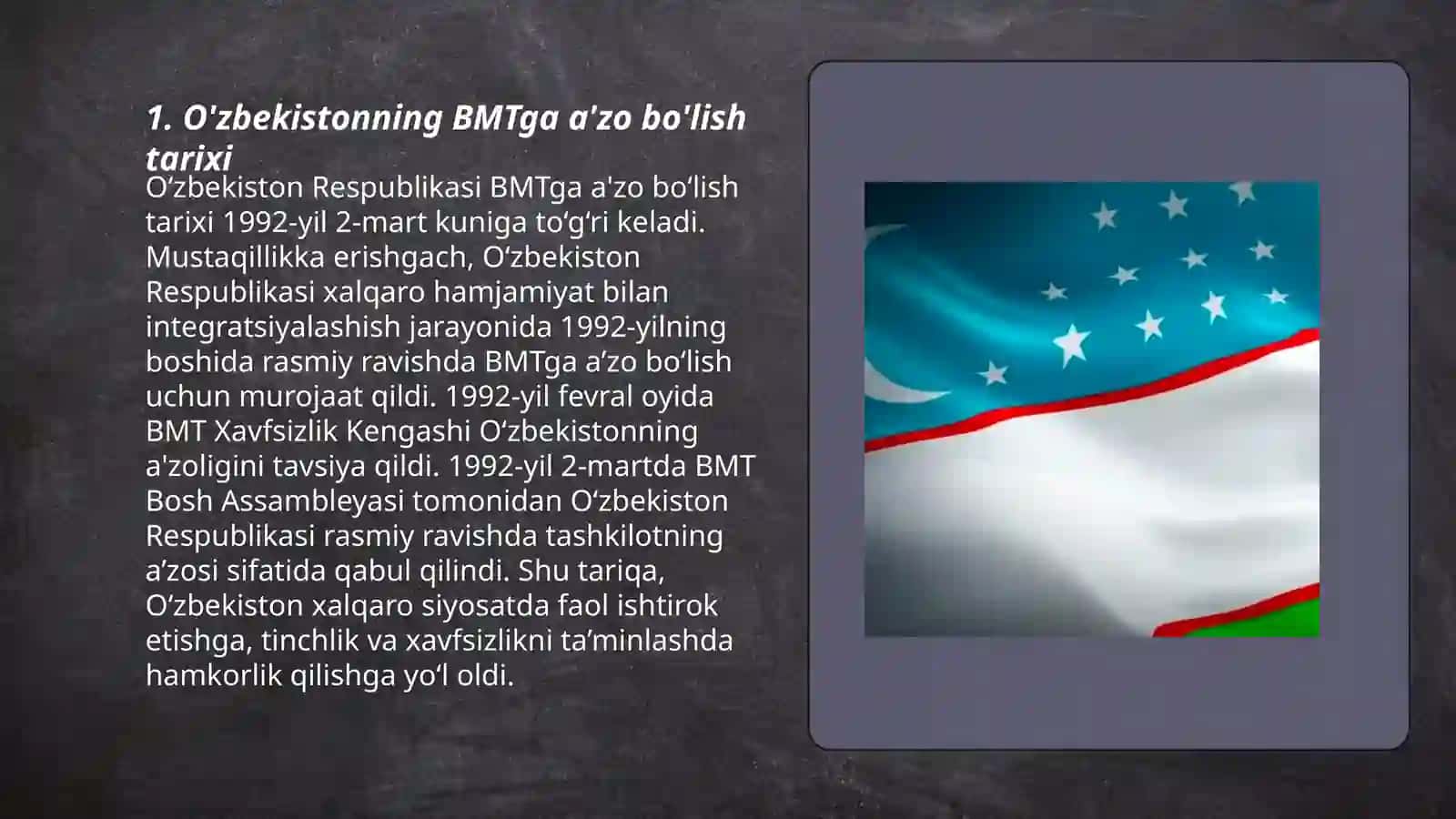 O'zbekistonning BMTga a'zo bo'lish tarixi 3