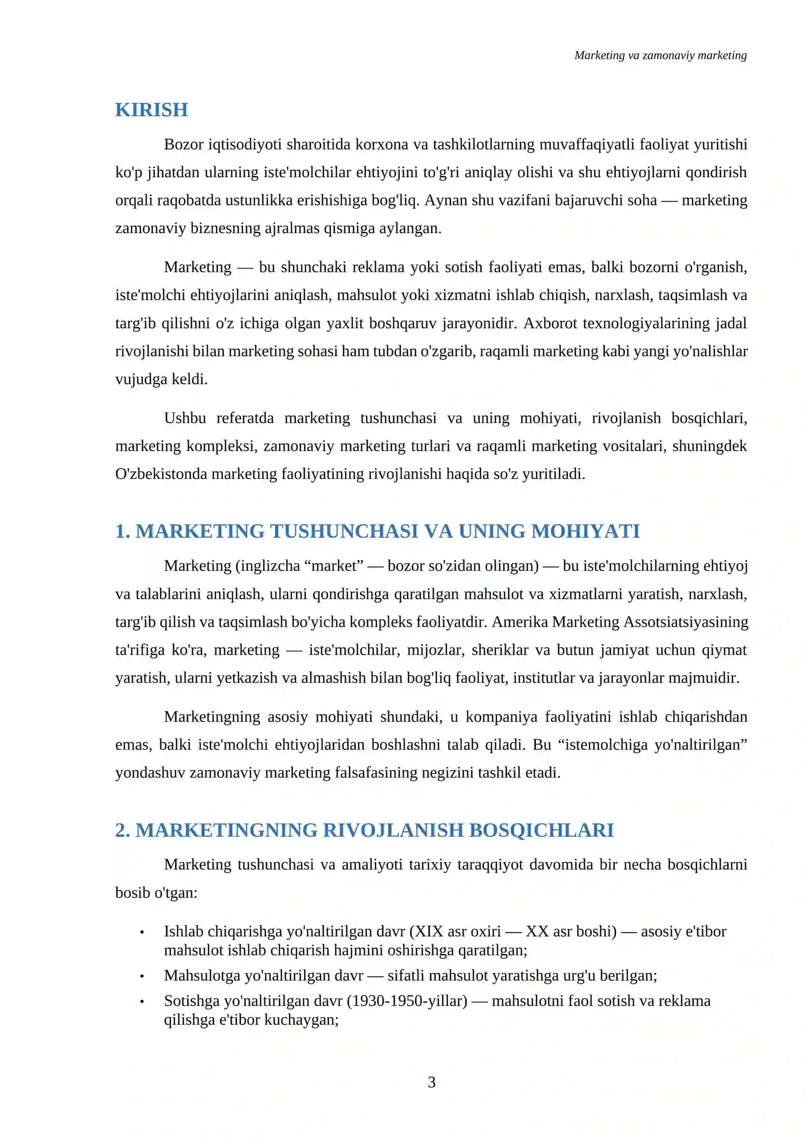 Referat Marketing va zamonaviy marketing 3
