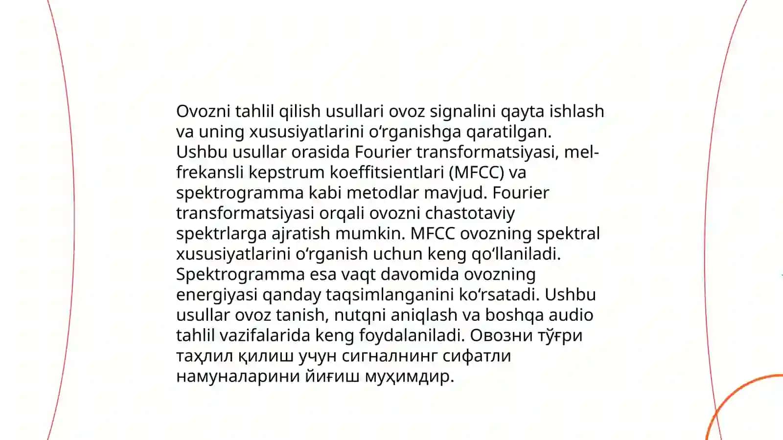Ovozni tahlil qilish usullari 3