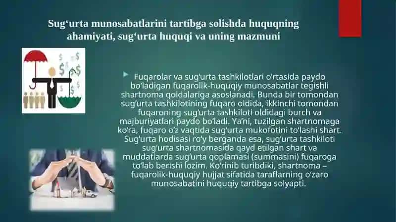Sugu’rta klassifikatsiyasi. Sugurta shakllari 3