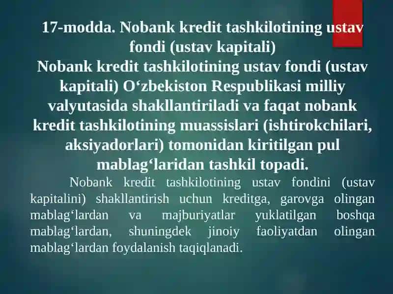 Nobank kredit tashkilotlari va ularning turlari 3