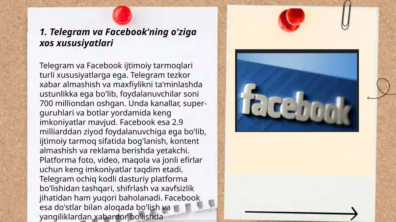 Telegram, Fasebook, Instagramlarni tushunchalari va qiyosiy tahlili 3