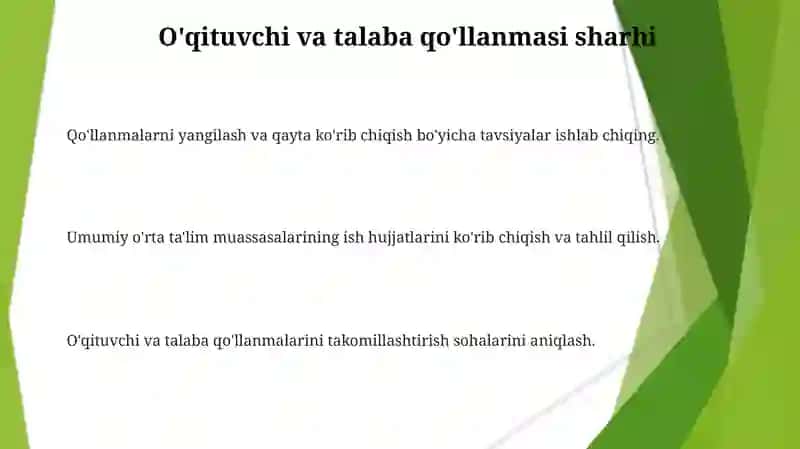 Umumiy o'rta ta'lim muassasalari ish hujjatlari bilan tanishish va tahlil qilish 3