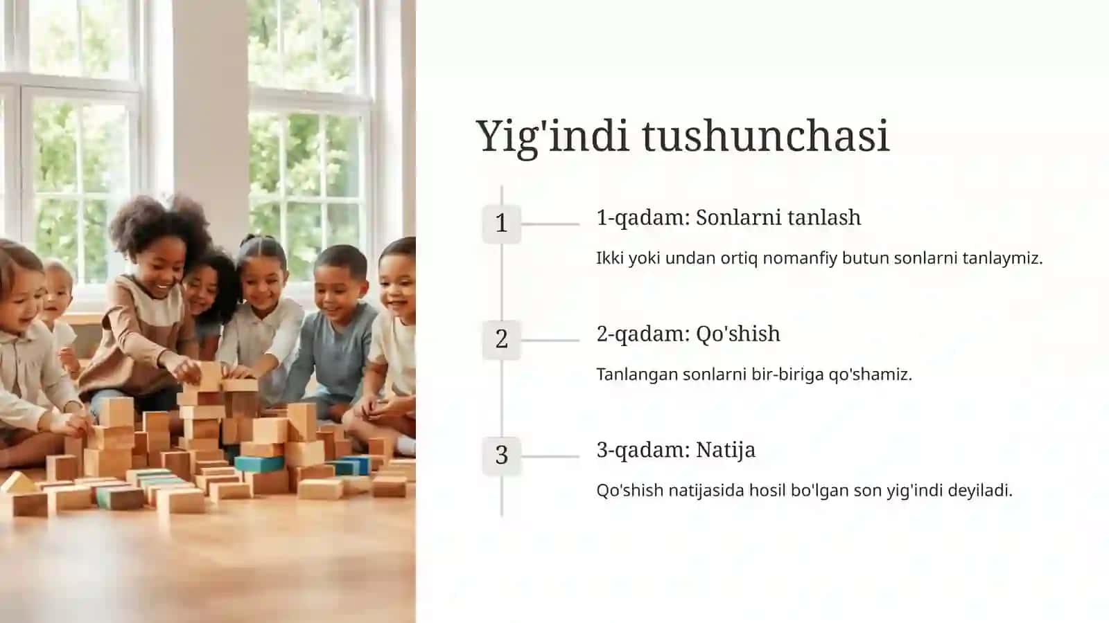 Nomanfiy butun sonlar yig'indisi va Ko'paytmasining bo'linishi 3