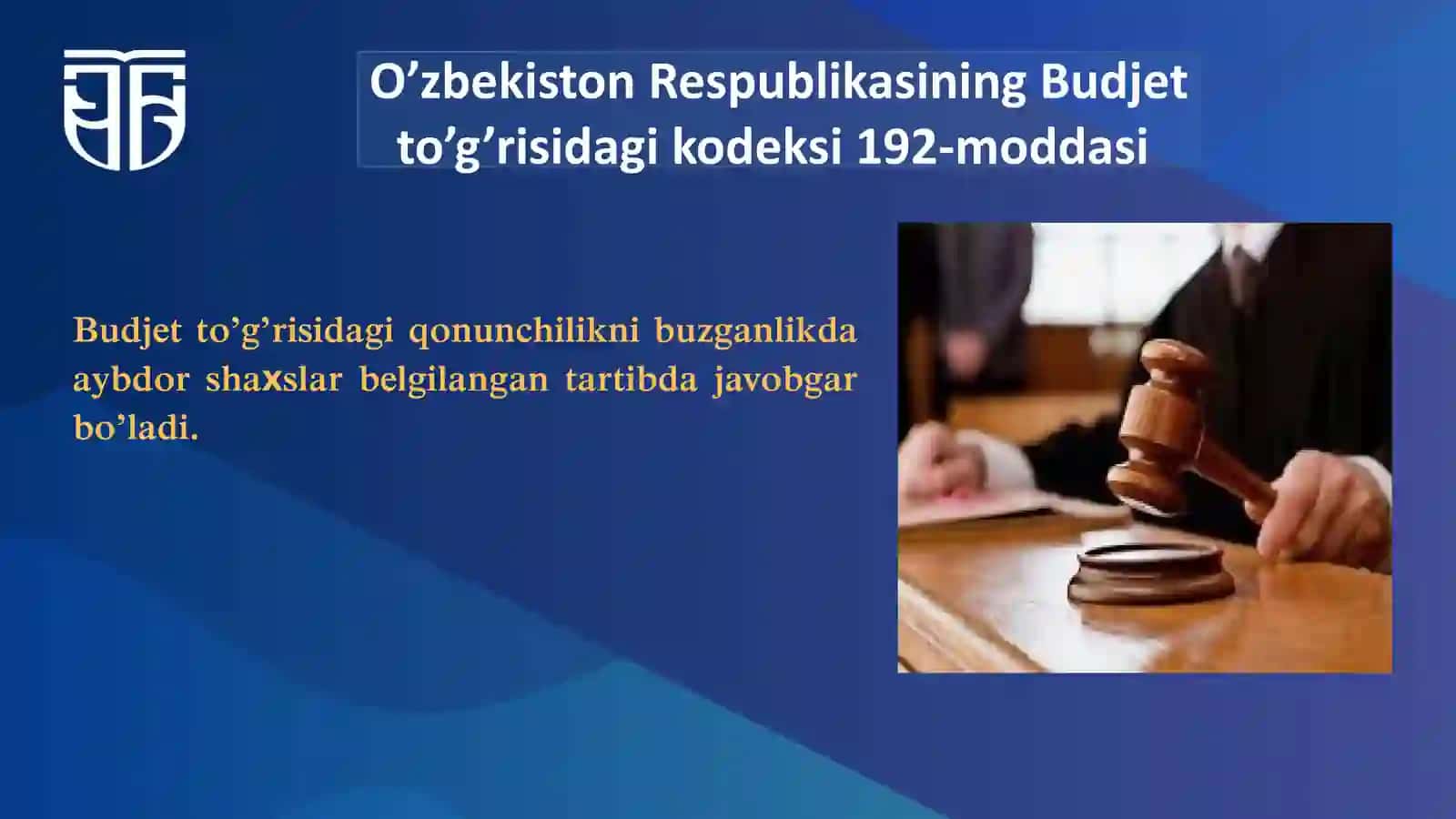 Budjet to’g’risidagi qonunchilikni buzganlik uchun uchun javobgarlik 3