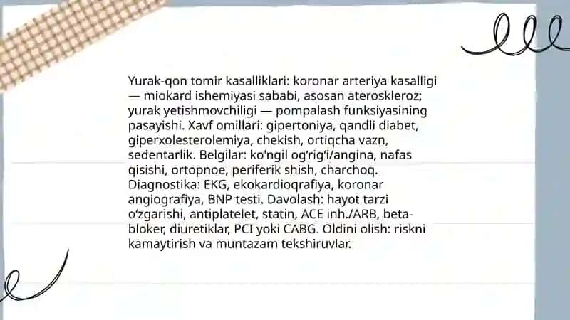 Yurak-qon tomir kasalliklari 3