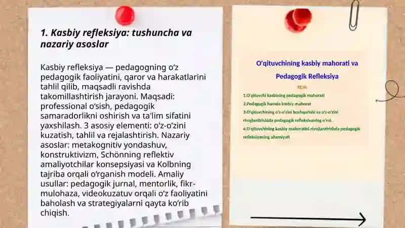 Kasbiy Refleksiya va Pedagogik faoliyat 3