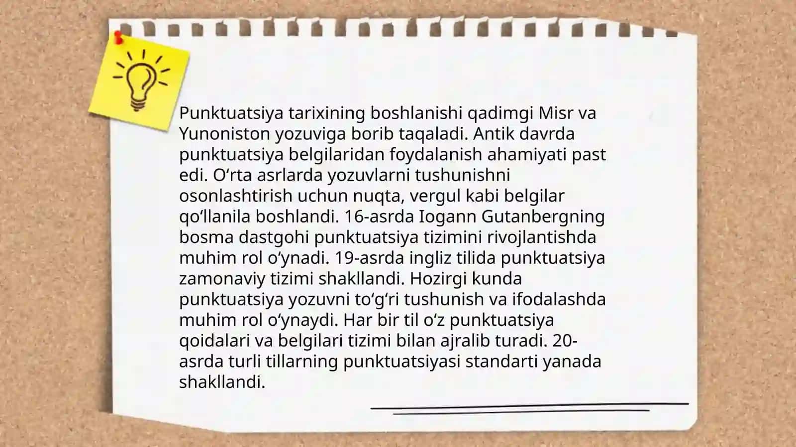 Punktuatsiya tarixi.Tinish belgilarining turlari 3