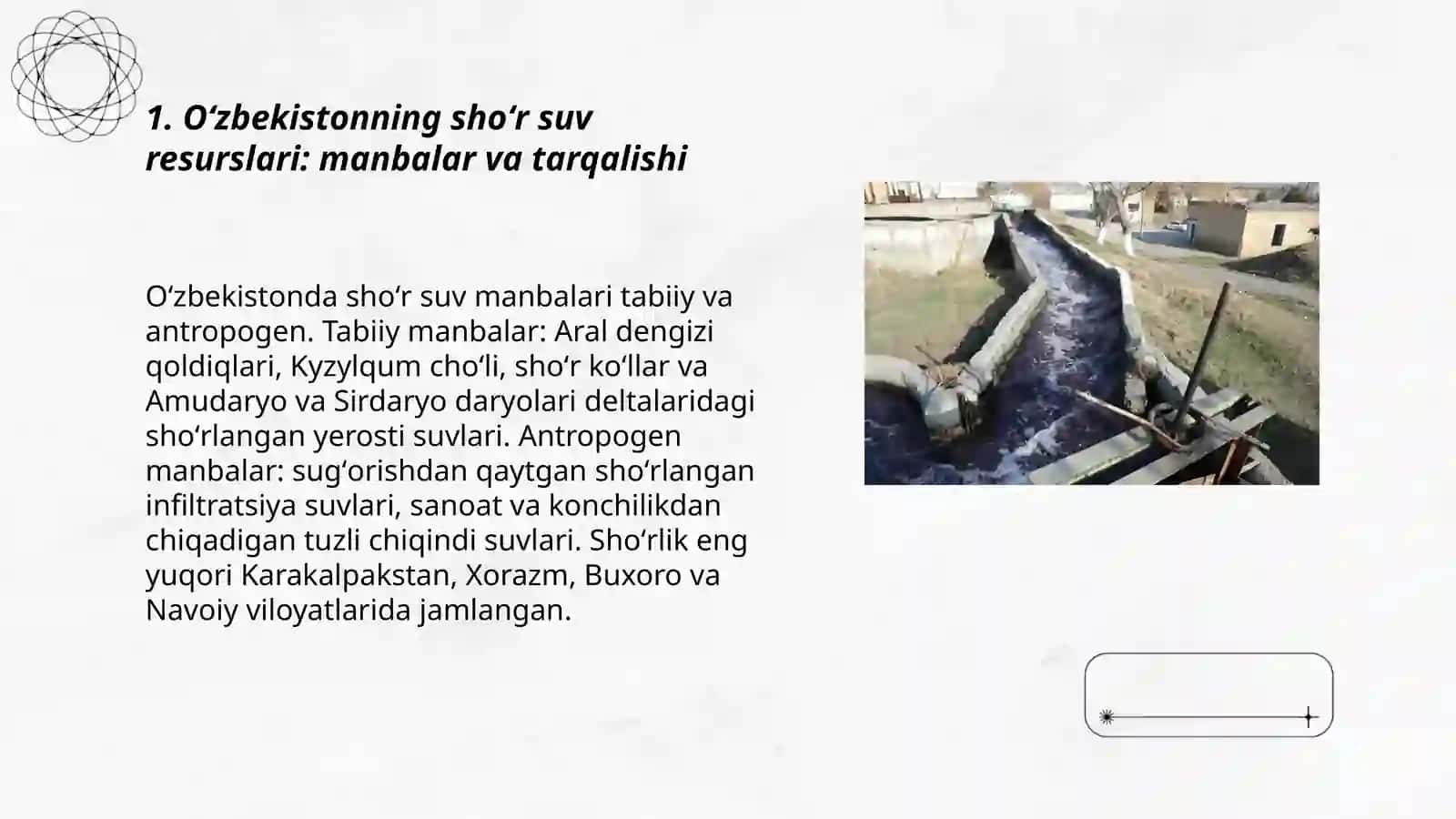 Oʻzbekiston sharoitida shoʻr suvlarni chuchuklashtirish gʻoyasini yaratish 3